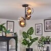 Koyoto Plafoniera, Lampada a sfera 32 cm Cromo, Chiaro, Grigio fumo, 4-Luci