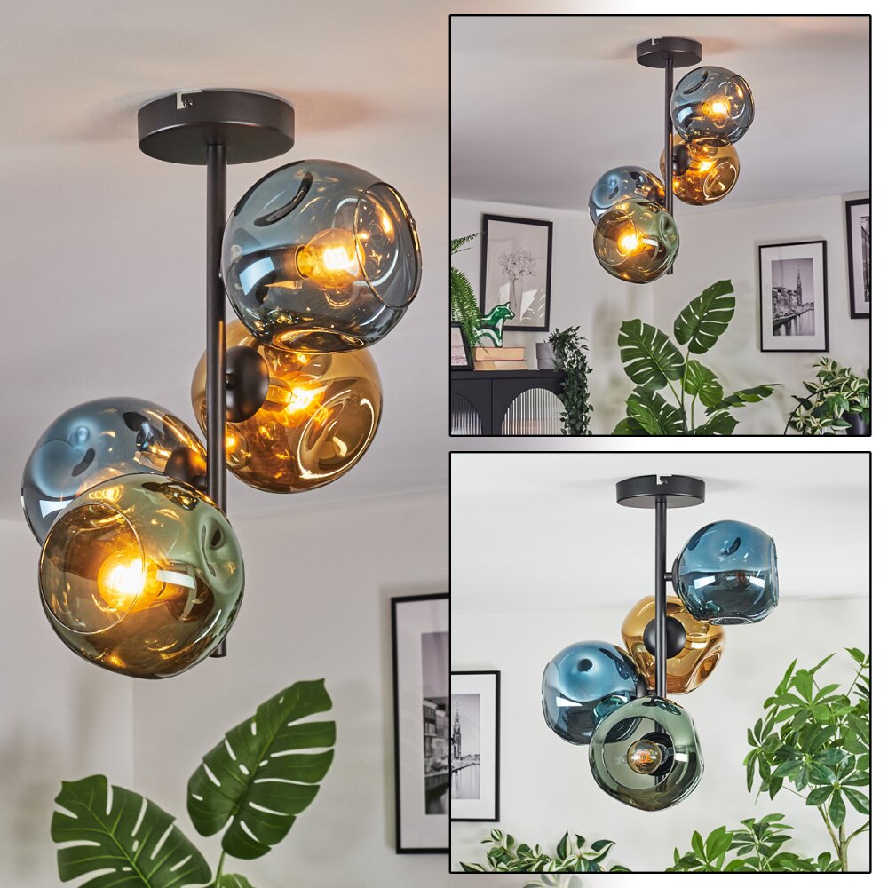 Ripoll Plafoniera, Lampada a sfera Blu, Oro, Verde, 4-Luci main product photo