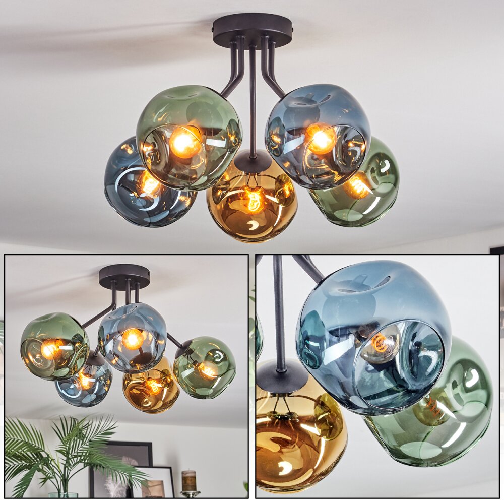 Ripoll Plafoniera, Lampada a sfera Blu, Oro, Verde, 5-Luci main product photo