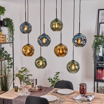 Ripoll Lampadario a sospensione, Lampada a sfera, Lampada a sospensione Écru, Nero, 8-Luci