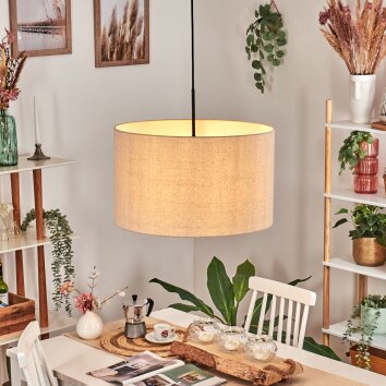 Flemming Lampadario a sospensione, Lampada a sospensione beige, Bianco, 1-Luce
