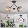 Koyoto Plafoniera, Lampada a sfera 42 cm Ambrato, Chiaro, Grigio fumo, 3-Luci