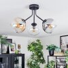 Koyoto Plafoniera, Lampada a sfera 42 cm Ambrato, Chiaro, Grigio fumo, 3-Luci