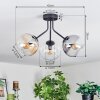 Koyoto Plafoniera, Lampada a sfera 42 cm Ambrato, Chiaro, Grigio fumo, 3-Luci