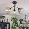 Koyoto Plafoniera, Lampada a sfera 42 cm Ambrato, Chiaro, Grigio fumo, 3-Luci