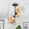 Koyoto Plafoniera, Lampada a sfera Ambrato, 4-Luci
