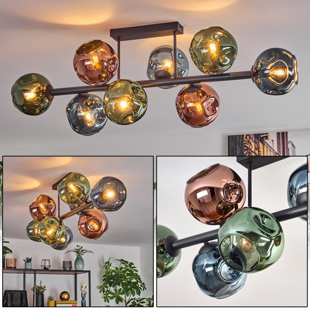 Ripoll Plafoniera, Lampada a sfera Blu, Verde, Ramato, 8-Luci main product photo
