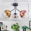 Koyoto Plafoniera, Lampada a sfera 42 cm Oro, Chiaro, Ramato, Grigio fumo, 3-Luci