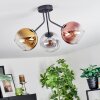 Koyoto Plafoniera, Lampada a sfera 42 cm Oro, Chiaro, Ramato, Grigio fumo, 3-Luci