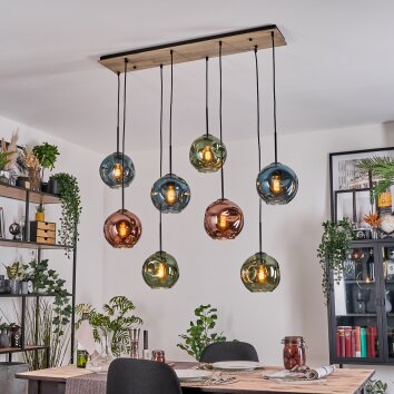 Ripoll Lampadario a sospensione, Lampada a sfera, Lampada a sospensione Écru, Nero, 8-Luci