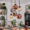 Gastor Lampadario a sospensione, Lampada a sfera, Lampada a sospensione Ambrato, Cromo, Ramato, Grigio fumo, 6-Luci