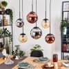 Gastor Lampadario a sospensione, Lampada a sfera, Lampada a sospensione Ambrato, Cromo, Ramato, Grigio fumo, 6-Luci