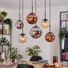 Gastor Lampadario a sospensione, Lampada a sfera, Lampada a sospensione Ambrato, Cromo, Ramato, Grigio fumo, 6-Luci
