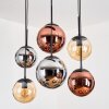 Gastor Lampadario a sospensione, Lampada a sfera, Lampada a sospensione Ambrato, Cromo, Ramato, Grigio fumo, 6-Luci