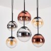 Gastor Lampadario a sospensione, Lampada a sfera, Lampada a sospensione Ambrato, Cromo, Chiaro, Ramato, Grigio fumo, 6-Luci