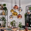 Gastor Lampadario a sospensione, Lampada a sfera, Lampada a sospensione Cromo, Oro, Chiaro, Ramato, Grigio fumo, 6-Luci