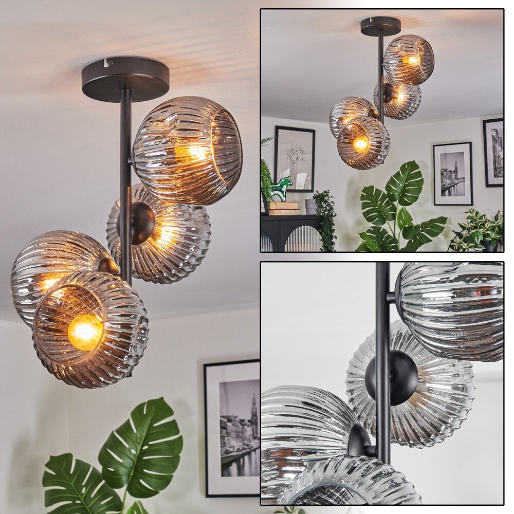 Ripoll Plafoniera, Lampada a sfera Grigio fumo, 4-Luci main product photo