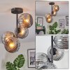 Ripoll Plafoniera, Lampada a sfera Grigio fumo, 4-Luci