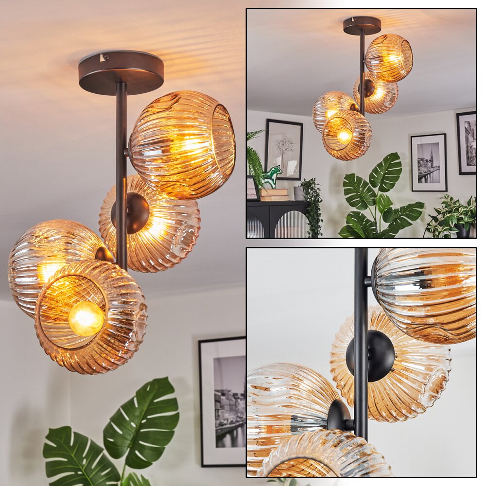 Ripoll Plafoniera, Lampada a sfera Ambrato, 4-Luci main product photo