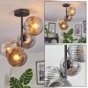Ripoll Plafoniera, Lampada a sfera Cromo, Chiaro, Grigio fumo, 4-Luci