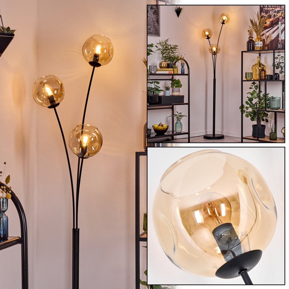 Ripoll Lampada a sfera, Lampada da terra Ambrato, 3-Luci main product photo