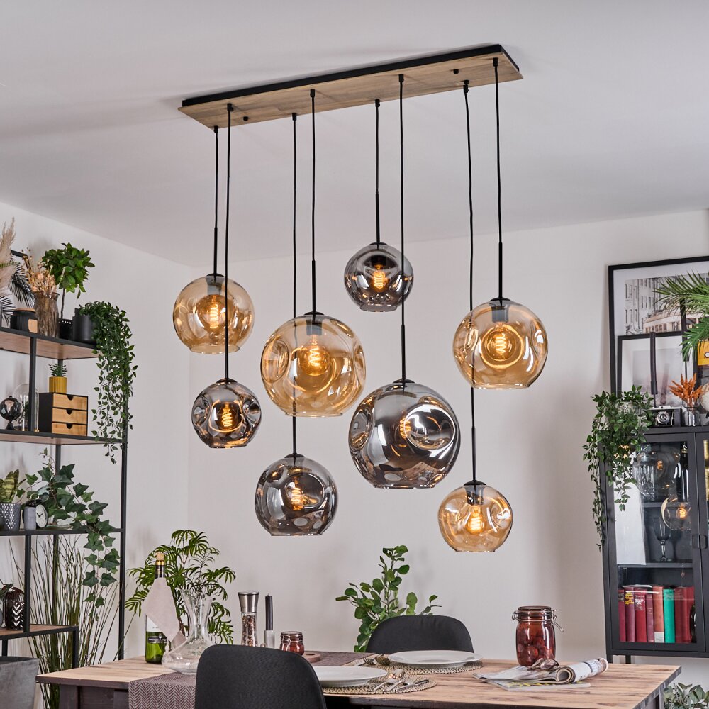 Ripoll Lampadario a sospensione, Lampada a sfera, Lampada a sospensione Écru, Nero, 8-Luci main product photo