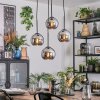 Koyoto Lampadario a sospensione, Lampada a sfera, Lampada a sospensione a cluster 35 cm Cromo, Grigio fumo, 4-Luci