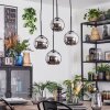 Koyoto Lampadario a sospensione, Lampada a sfera, Lampada a sospensione a cluster 35 cm Cromo, Grigio fumo, 4-Luci