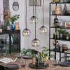 Koyoto Lampadario a sospensione, Lampada a sfera, Lampada a sospensione a cluster 35 cm Chiaro, Grigio fumo, 4-Luci