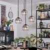 Koyoto Lampadario a sospensione, Lampada a sfera, Lampada a sospensione a cluster 35 cm Chiaro, Grigio fumo, 4-Luci