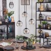 Koyoto Lampadario a sospensione, Lampada a sfera, Lampada a sospensione a cluster 35 cm Chiaro, Grigio fumo, 4-Luci