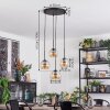Koyoto Lampadario a sospensione, Lampada a sfera, Lampada a sospensione a cluster 35 cm Ambrato, 4-Luci
