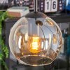 Koyoto Lampadario a sospensione, Lampada a sfera, Lampada a sospensione a cluster 35 cm Ambrato, 4-Luci