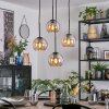 Koyoto Lampadario a sospensione, Lampada a sfera, Lampada a sospensione a cluster 35 cm Ambrato, 4-Luci