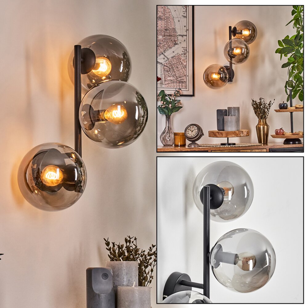 Gastor Lampada a sfera, Applique Grigio fumo, 3-Luci main product photo