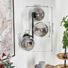 Gastor Lampada a sfera, Applique Grigio fumo, 3-Luci