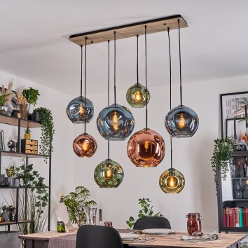 Ripoll Lampadario a sospensione, Lampada a sfera, Lampada a sospensione Écru, Nero, 8-Luci