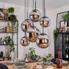 Gastor Lampadario a sospensione, Lampada a sfera, Lampada a sospensione Cromo, Grigio fumo, 6-Luci