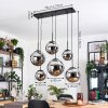 Gastor Lampadario a sospensione, Lampada a sfera, Lampada a sospensione Cromo, Grigio fumo, 6-Luci