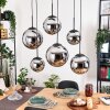 Gastor Lampadario a sospensione, Lampada a sfera, Lampada a sospensione Cromo, Grigio fumo, 6-Luci