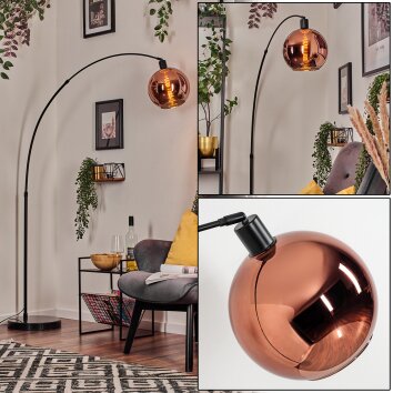 Koyoto Lampada da terra, Lampade ad arco Nero, 1-Luce