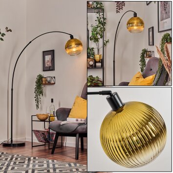 Koyoto Lampada da terra, Lampade ad arco Nero, 1-Luce