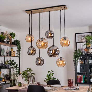 Ripoll Lampadario a sospensione, Lampada a sfera, Lampada a sospensione Écru, Nero, 8-Luci