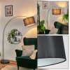 Soungou Lampada da terra, Lampade ad arco Cromo, Nero, 1-Luce, Paralume in tessuto