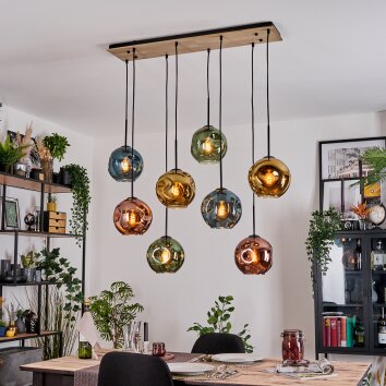 Ripoll Lampadario a sospensione, Lampada a sfera, Lampada a sospensione Écru, Nero, 8-Luci