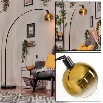 Koyoto Lampada da terra, Lampade ad arco Nero, 1-Luce