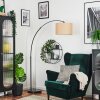 Soungou Lampada da terra, Lampade ad arco Nero, 1-Luce, Paralume in tessuto