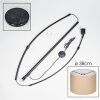 Soungou Lampada da terra, Lampade ad arco Nero, 1-Luce, Paralume in tessuto