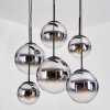 Gastor Lampadario a sospensione, Lampada a sfera, Lampada a sospensione Cromo, Chiaro, Grigio fumo, 6-Luci