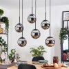 Gastor Lampadario a sospensione, Lampada a sfera, Lampada a sospensione Cromo, Grigio fumo, 6-Luci